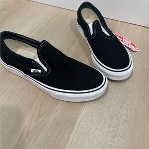Vans Black and White Slip-On Shoes